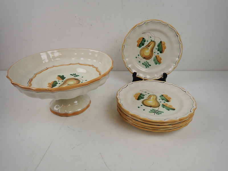 FOTSKÅL + 6 st ASSIETTER BoFajans