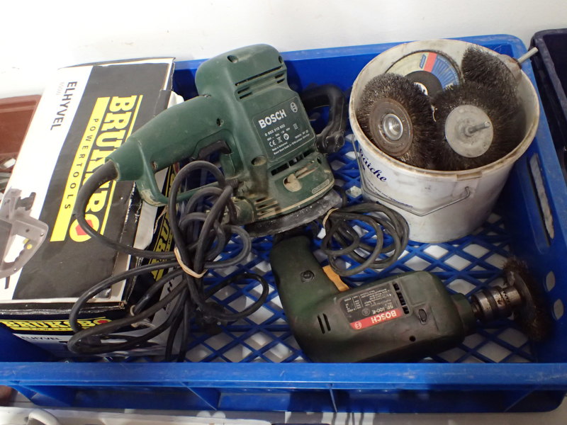 Elhyvel,slipmaskin,borrmaskin med stålborstar