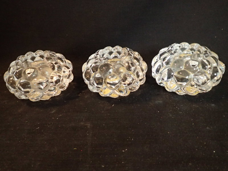 3st ljuslyktor "Hallon"  Orrefors