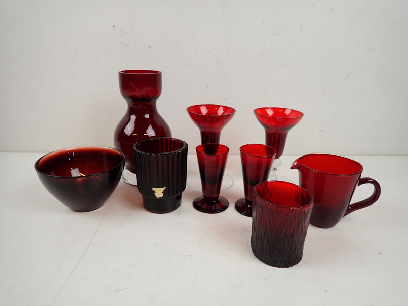 Parti RÖTT GLAS bl a "Fuga"