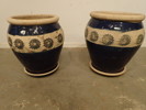 2st Keramikkrukor med fat   H:51-54cm
