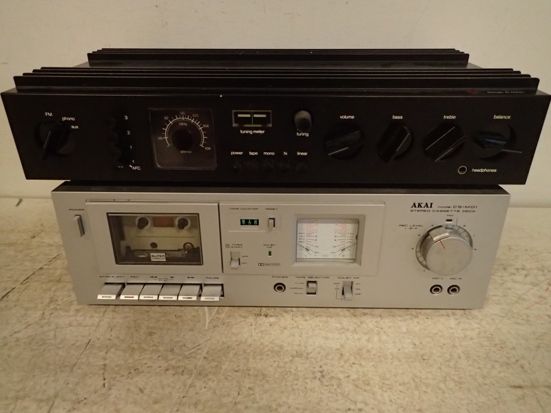 Förstärkare Sonab R 4000,kasettdäck Akai CS-Mo1