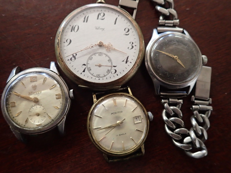 3 armbandsur + fickur Viking,  defekter
