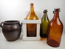 HÖGANÄSKRUKA 8 Liter + 3 st GLASFLASKOR
