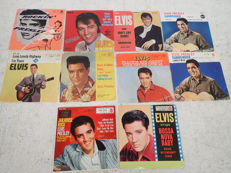 Vinylskivor 10st "Elvis Presley" singlar/Ep