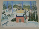 Mårten Andersson  Litografi  "Vinter i Edstuga"