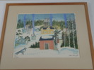 Mårten Andersson  Litografi  "Vinter i Edstuga"
