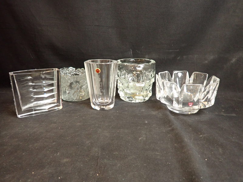 5 delar GLAS och KRISTALL bl a Orrefors och Boda