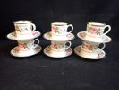 6 st KAFFEKOPPAR med fat "Royal Garden" Royal Worcester, England