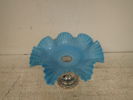 Fotfat i glas med nickelfot H:21cm D:25cm