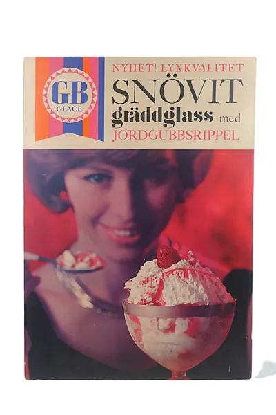 REKLAMSKYLT "GB GLACE" 1960-tal