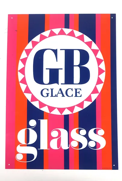 PLÅTSKYLT "GB GLACE"