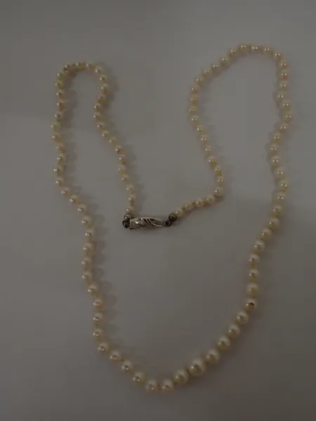 PÄRLHALSBAND med Silverlås