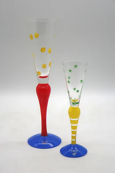 ANNE NILSSON "CLOWN" CHAMPAGNEGLAS OCH SNAPSGLAS