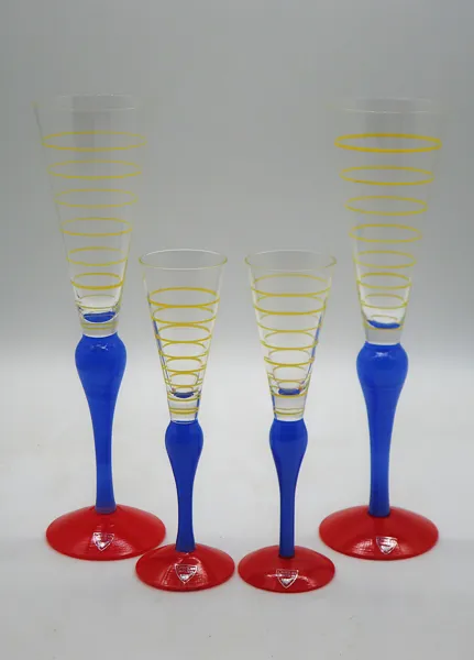ANNE NILSSON "CLOWN" CHAMPAGNEGLAS 2st OCH SNAPSGLAS 2st