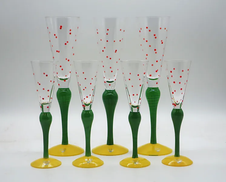 ANNE NILSSON "CLOWN" CHAMPAGNEGLAS 3st OCH SNAPSGLAS 4st