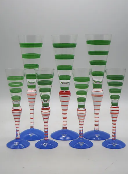 ANNE NILSSON "CLOWN" CHAMPAGNEGLAS 3st OCH SNAPSGLAS 4st