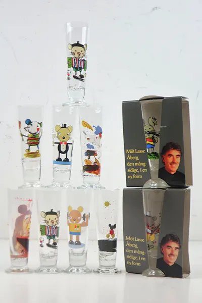 LASSE ÅBERG. 10st SNAPSGLAS