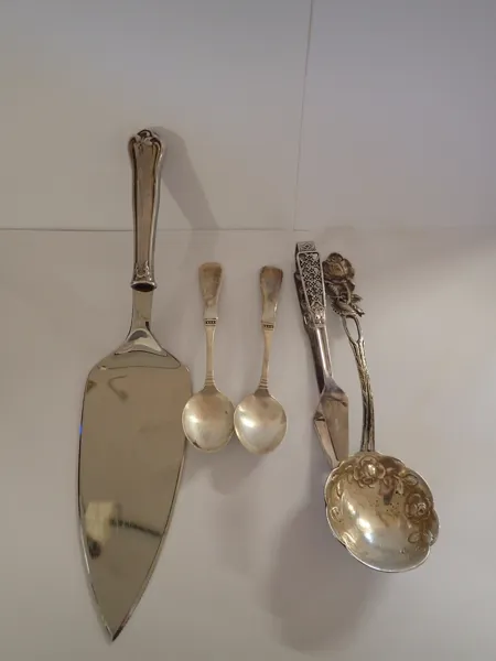 5-delar bestick i silver vikt:138gr