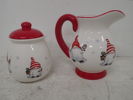 Kanna + skål med tomtemotiv H:15-18cm