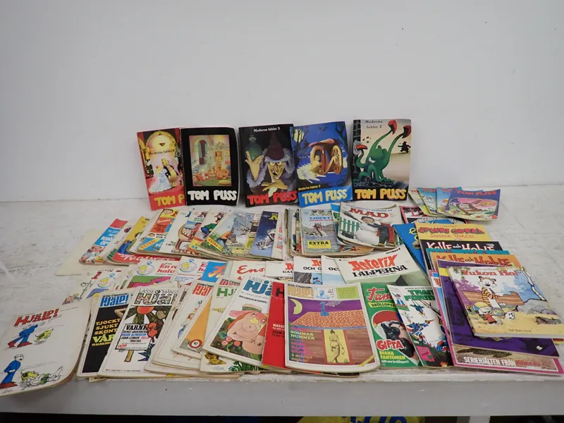 SERIETIDNINGAR, Mad, Hjälp, TomPuss, Asterix m m