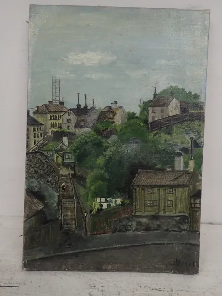 Otydlig sign. "Kungsholmen 1904" duk 36x24cm