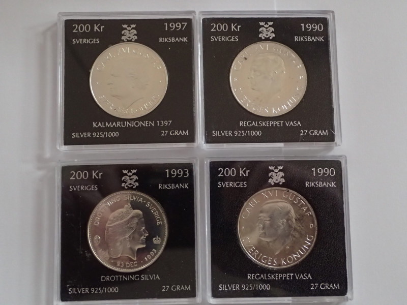 4st 200kr minnesmynt  i silver 925/1000