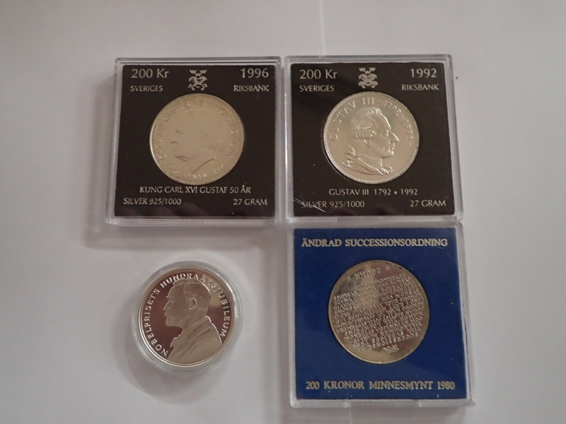 4st 200kr minnesmynt i silver 925/1000