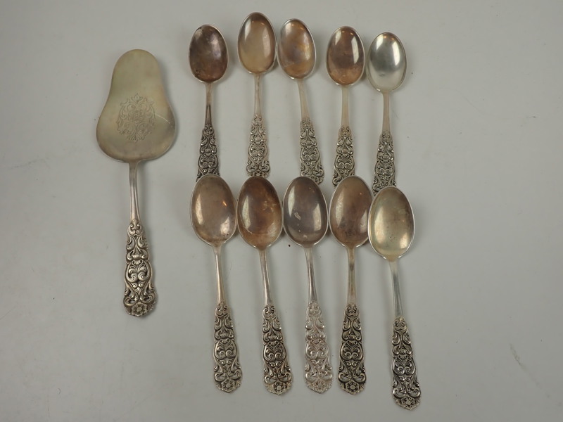 EFTERRÄTTSSKEDAR+TÅRTSPADE i Silver, vikt 280 g