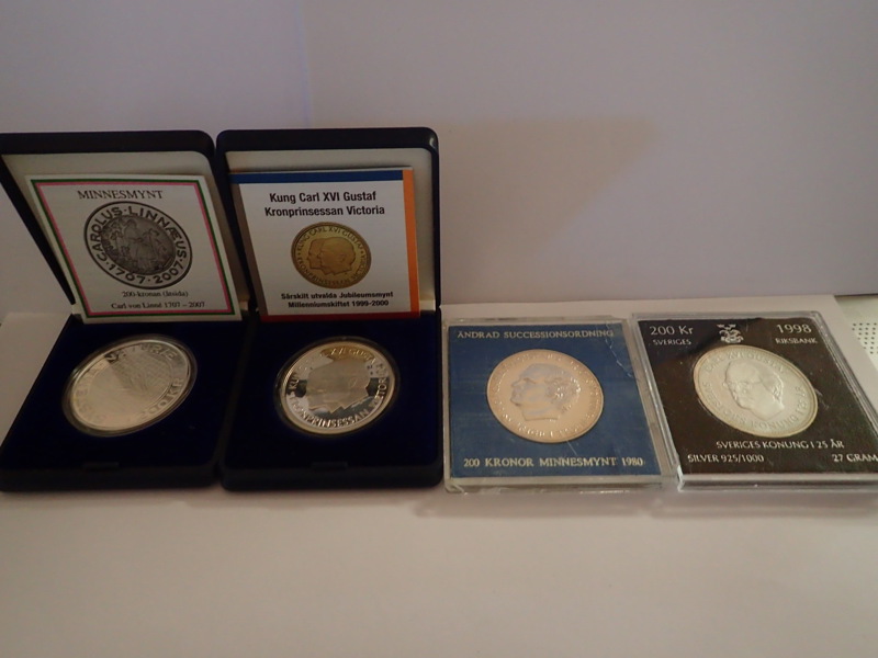 4st 200kr minnesmynt i silver 925/1000