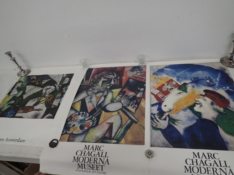 3st utställningsaffischer "Chagall" m.m