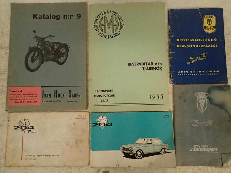 Kataloger o instruktionsböcker DKW m.m