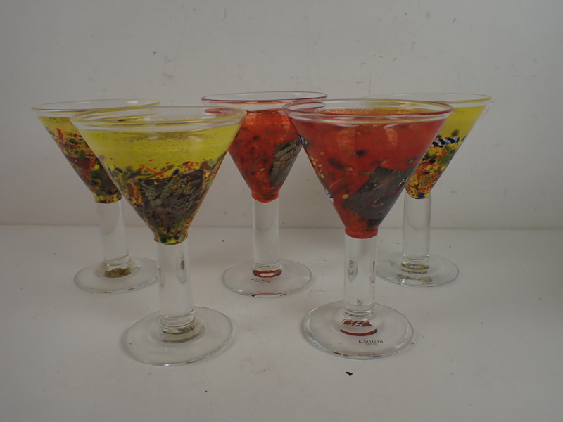 5 st FOTGLAS Bertil Vallien, Kosta Boda