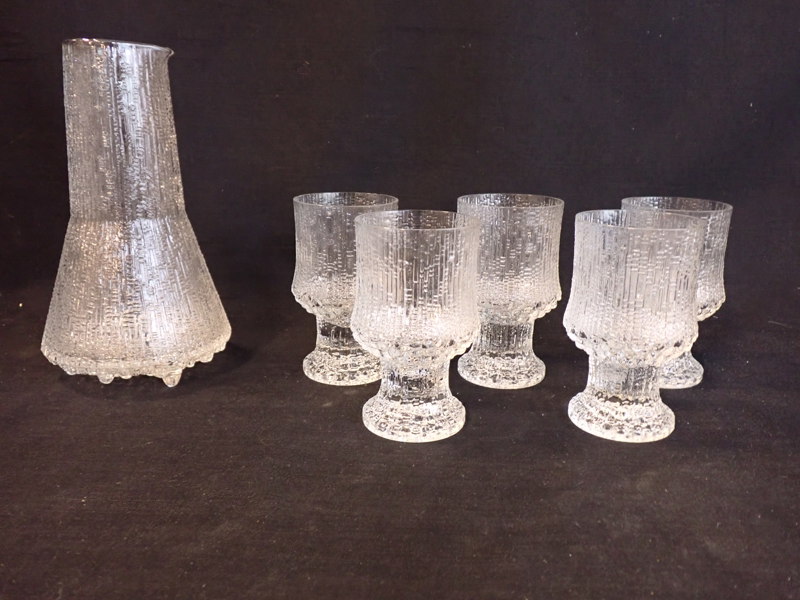 KARAFF + 5 st FOTGLAS "Ultima Thule" Tapio Wirkkala
