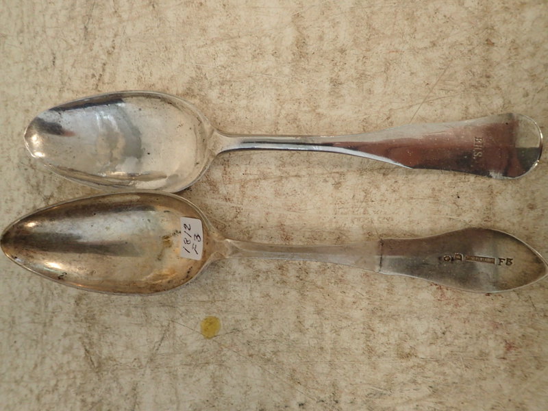 2st matskedar i silver,1768,1812, L:20cm vikt:92gr