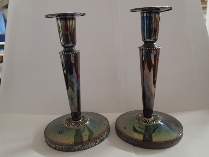 2st ljusstakar i silver  H:16cm