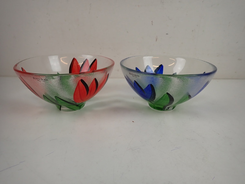 2 st SKÅLAR "Tulip" Ulrica Hydman Vallien, Kosta Boda