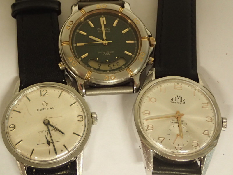 3 armbandsur Certina,Casio Oceanus,Homis