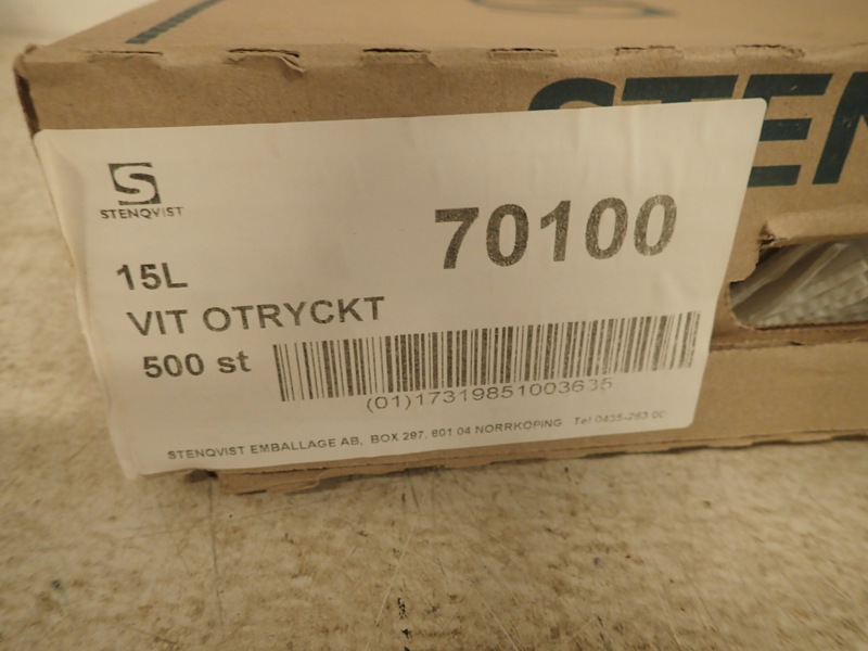 Plastkassar 15L 500st i förp.