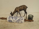 Rådjur i metall,kavel,ljushållare Iittala
