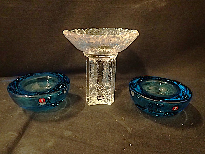 3st ljuslyktor Orrefors,Iittala H:4,5-12,5cm