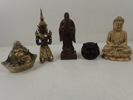 Orientaliska figuriner i metall o trä    H:6-19cm