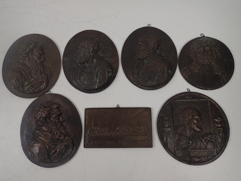 7st plaketter i brons   L:7-14cm