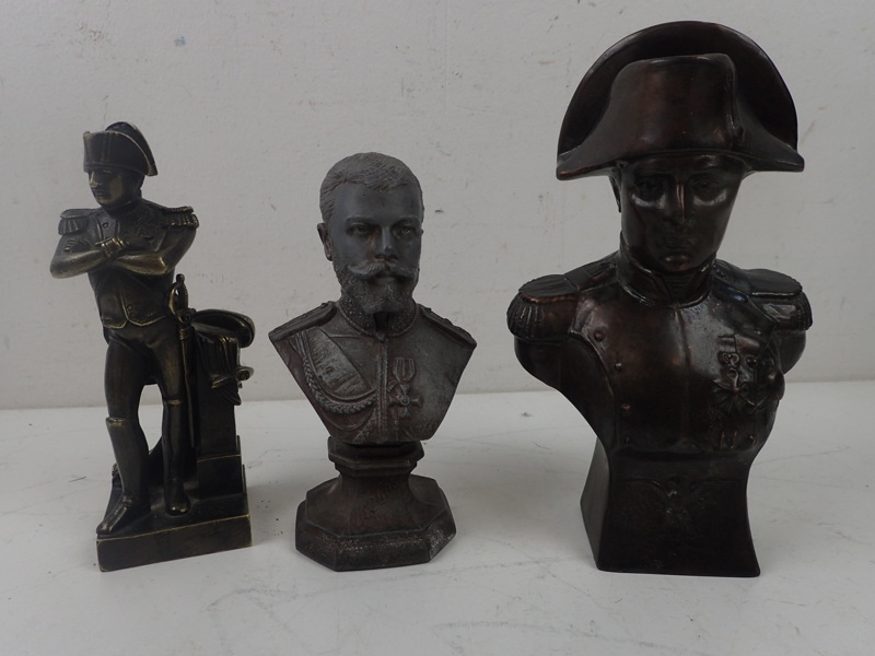 2st byster o figurin i metall H:13-17cm