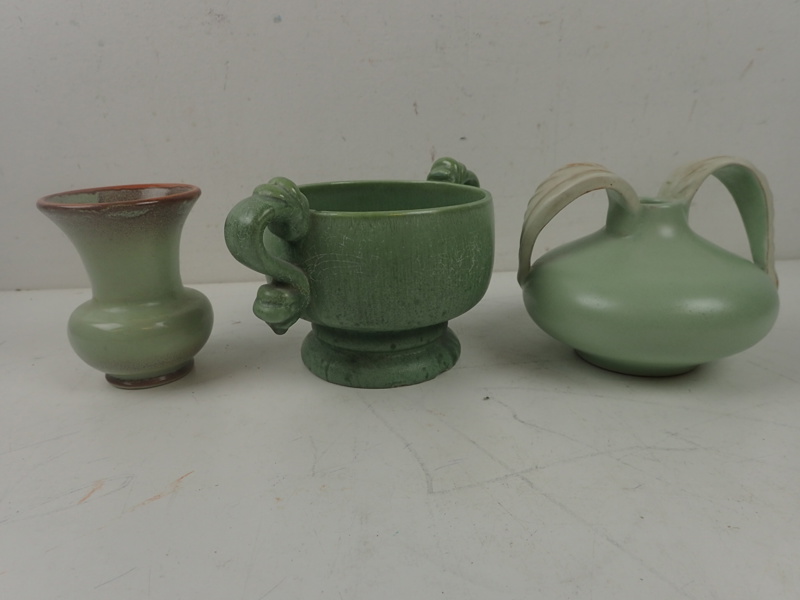 Skål+ 2vaser Ekeby H:9-10cm