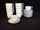12 st KAFFEKOPPAR med fat "Dart" Stig Lindberg, Gustavsberg