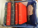 Frimärkssamling,3 backar med album m.m