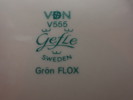 4 st TEKOPPAR med fat "Grön Flox" Gefle