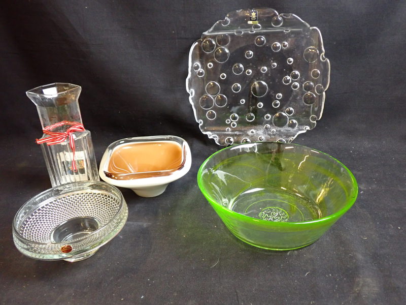 5 delar glas och kristall, bl a UHV, Kosta Boda