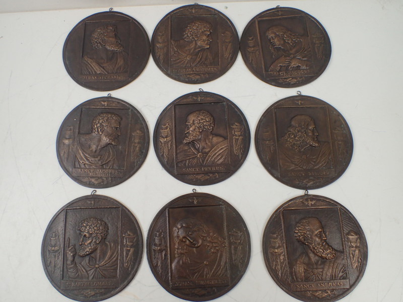 9st plaketter i brons  18-1900-  D:14cm